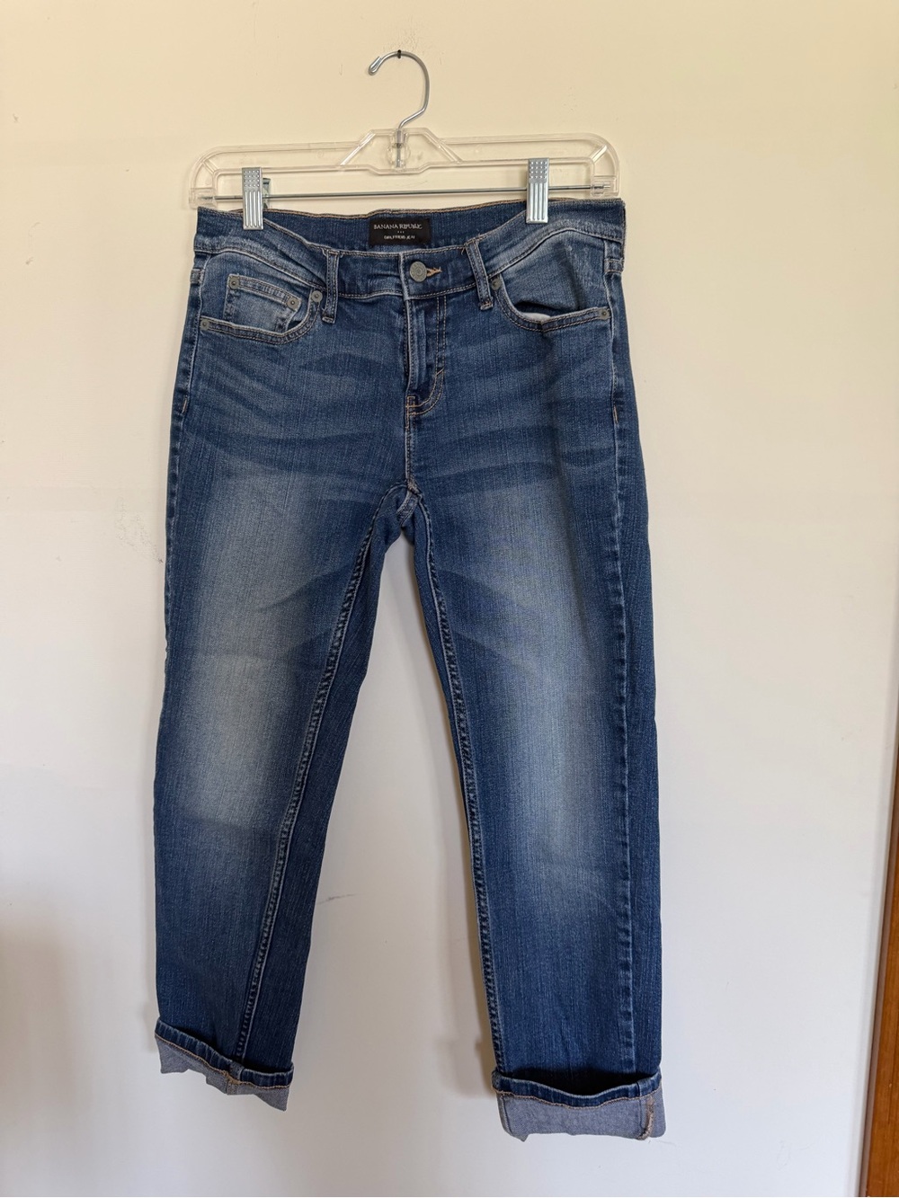 Banana Republic Blue Boyfriend Jeans with Rolled Cuffs
